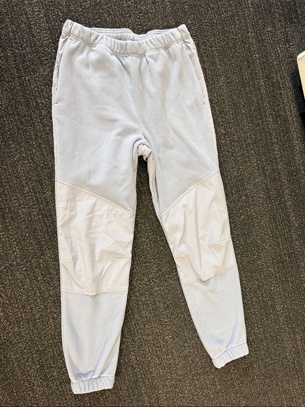 Kids Light Gray Fleece Jogger Pants